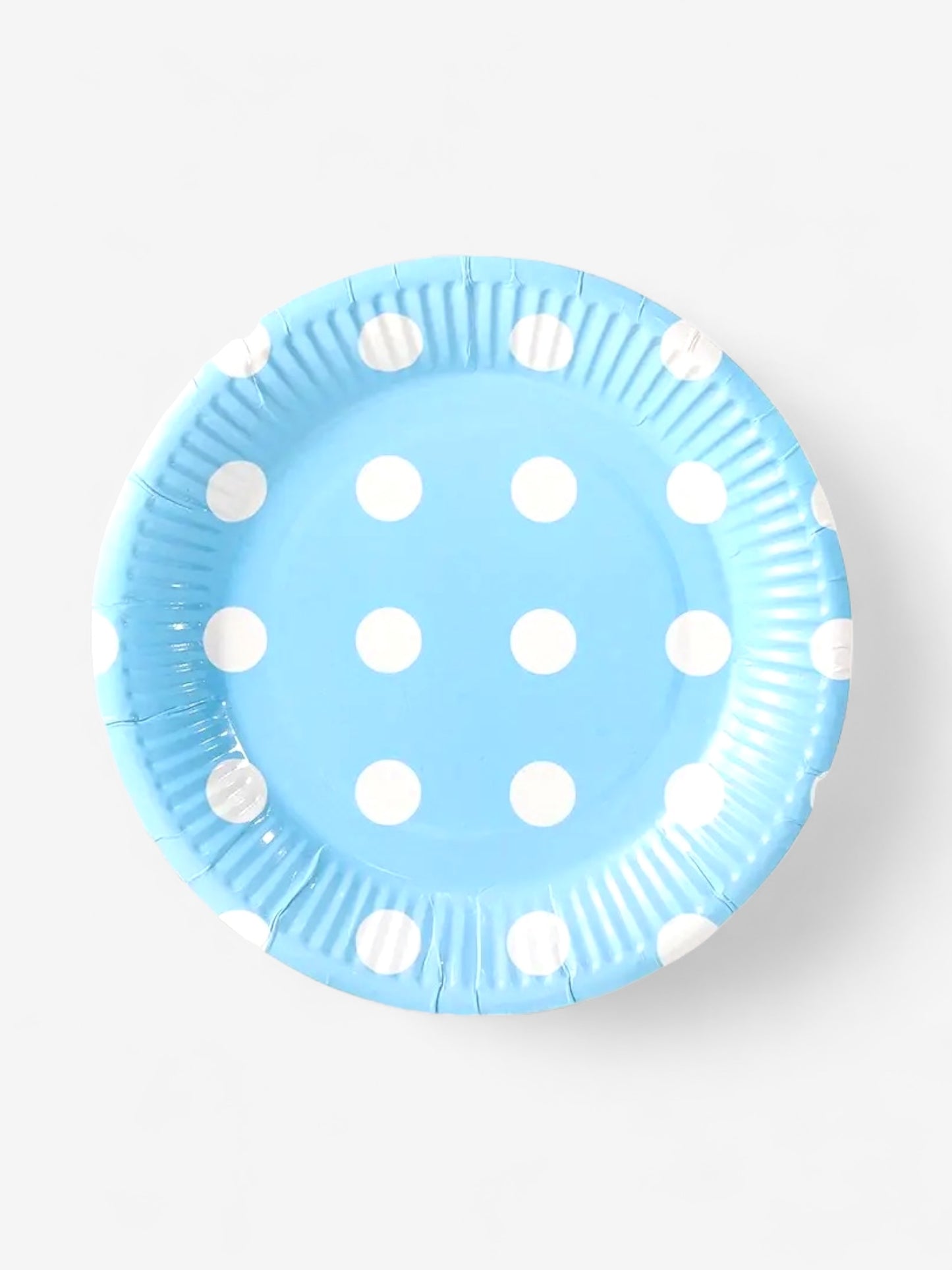 10 stycken - Papperstallrikar ljusblÄ prickar