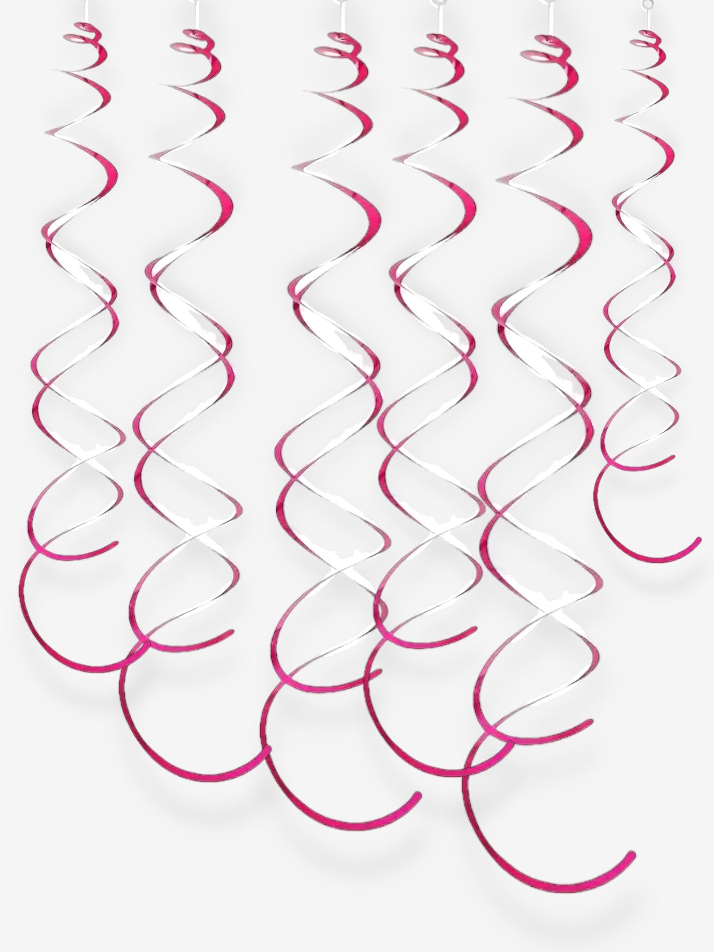Spiral Swirls hÀngande rosa metallic - 6 stycken, 75cm