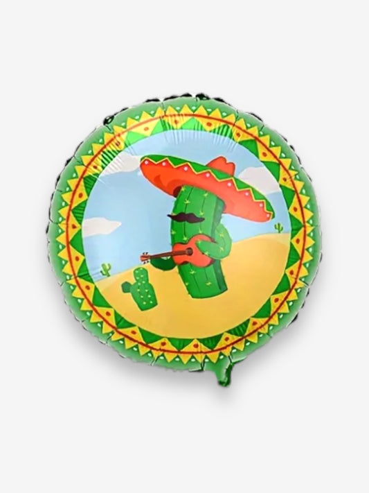54cm - Rund folieballong kaktus mexikotema
