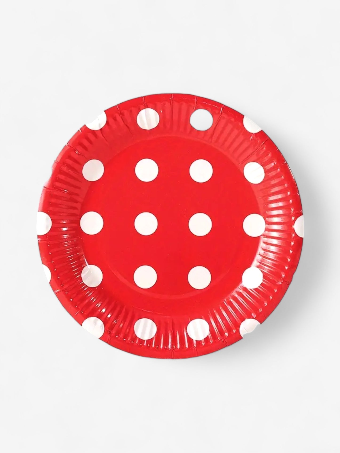 10 stycken - Papperstallrikar röda prickar